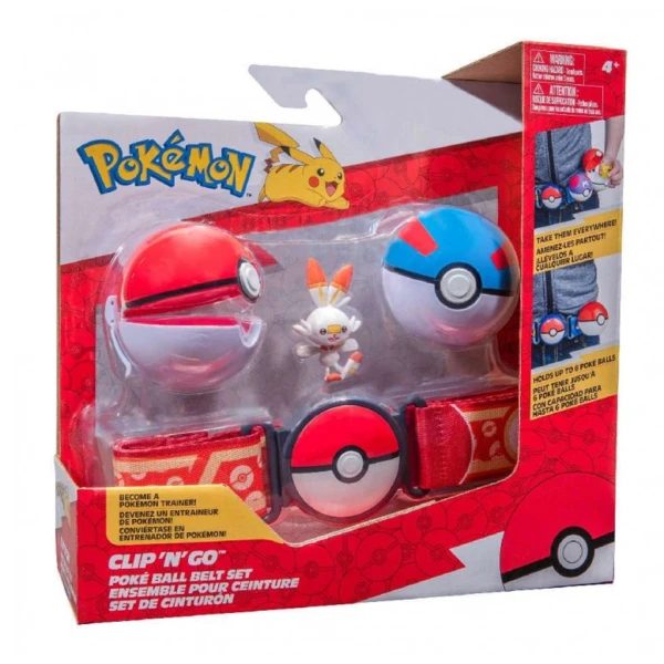 POKEMON CLIP N GO POKE BALL WITH BELT W12 SCORBUNNY