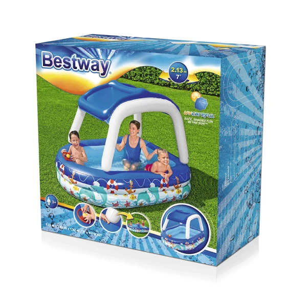 BESTWAY INFLATABLE FAMILY POOL 212X155X132 cm SEA CAPTAIN