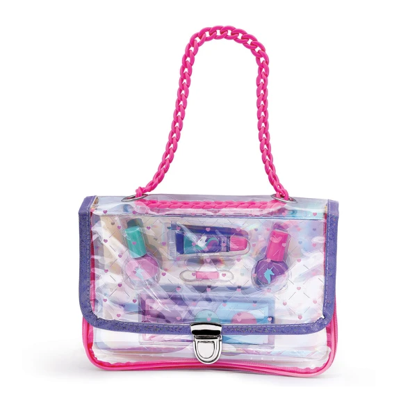 HAPPIHOBBI CHILDREN\'S BEAUTY SET PINK BAG WITH CHAIN ​​FOR 6+ YEARS