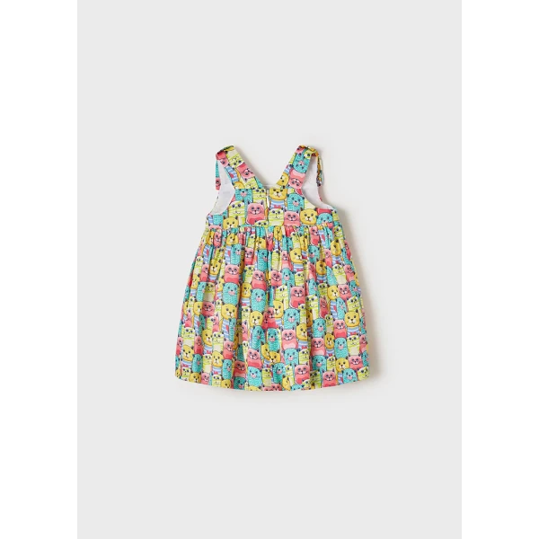MAYORAL STAMPED DRESS CATS AQUAMARINE