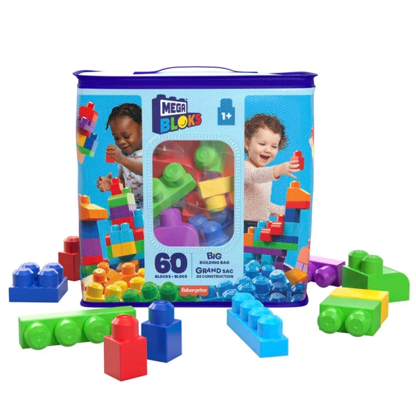 MEGA BLOKS FIRST BUILDERS ΤΟΥΒΛΑΚΙΑ ΤΣΑΝΤΑ ΜΠΛΕ 60 τεμ.