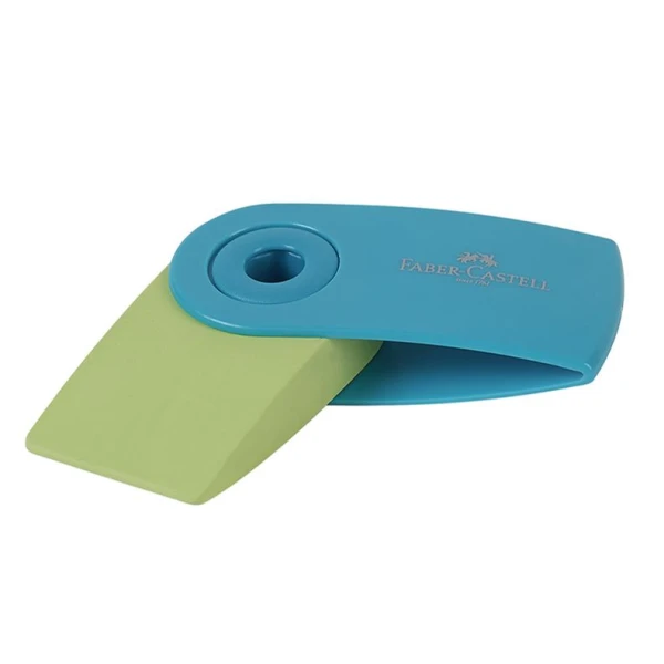 FABER-CASTELL ΓΟΜΑ MINI SLEEVE ΔΙΧΡΩΜΗ - 3 ΧΡΩΜΑΤΑ
