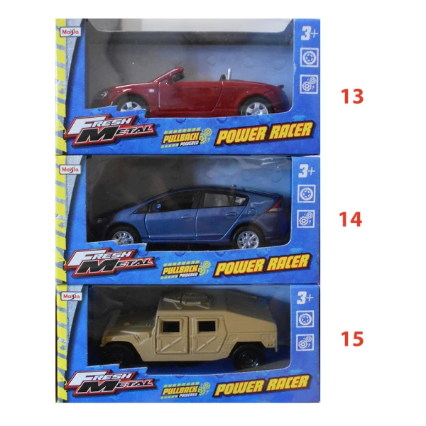 MAISTO FRESH METAL CARS PULL BACK 1:36 - 18 DESIGNS