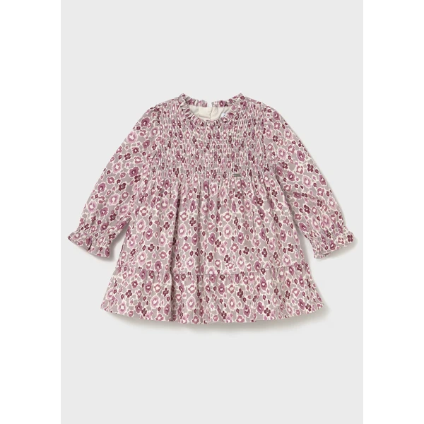 MAYORAL DRESS VELVET PRINTED BEIGE 