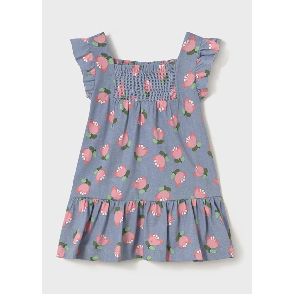 MAYORAL DRESS COTTON PRINTED BLUE 