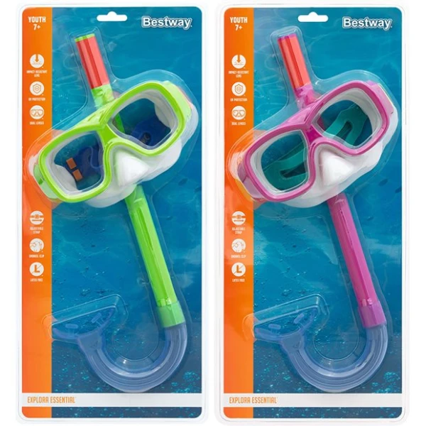 BESTWAY KIDS HYDRO-SWIM ESSENTIAL FREESTYLE SNORKEL SET - 2 COLOURS
