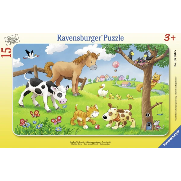 RAVENSBURGER PUZZLE FRAME loving ANIMALS