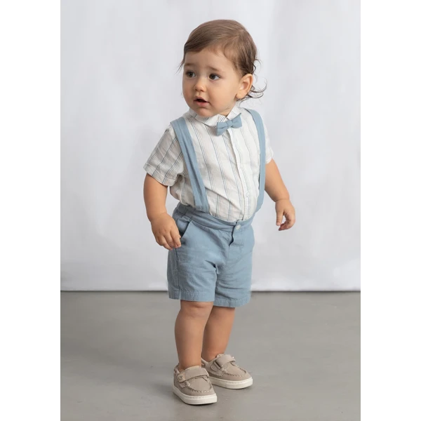 MAYORAL SET BERMUDA PANTS LINEN 3 PIECES PETROL 