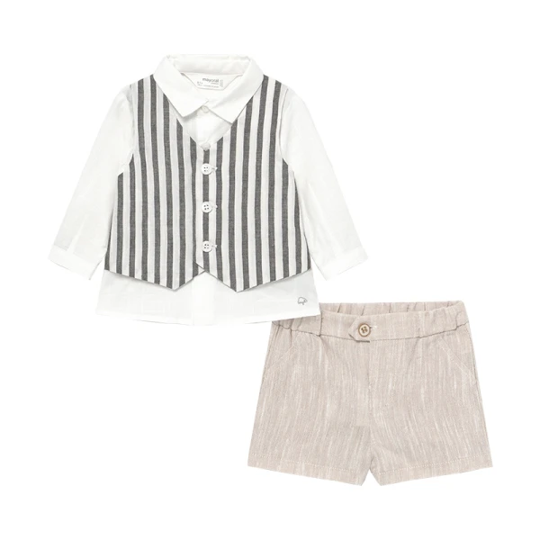 MAYORAL SET SHORT PANTS AND VEST BEIGE