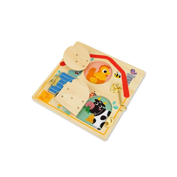 TOOKY TOY WOODEN LATCHES ACTIVITY BOARD
