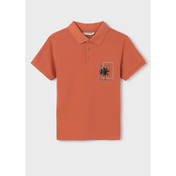 MAYORAL POLO SHORT SLEEVES PRINT SOFT ORANGE
