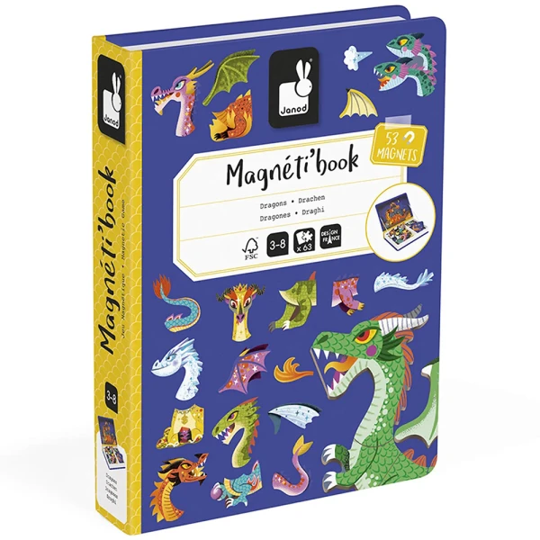 JANOD MAGNETIC GAME BOOK DRAGONS FOR AGES 3+