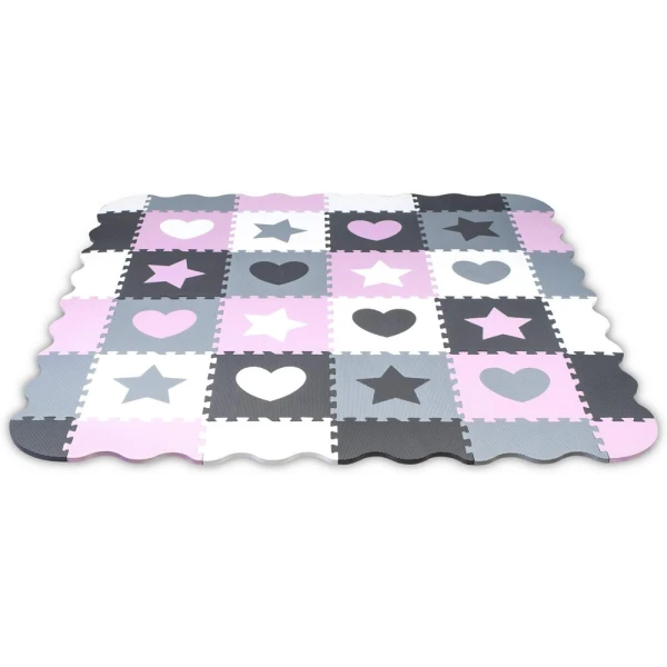 FLOOR PUZZLE 16 pcs. PINK-GREY