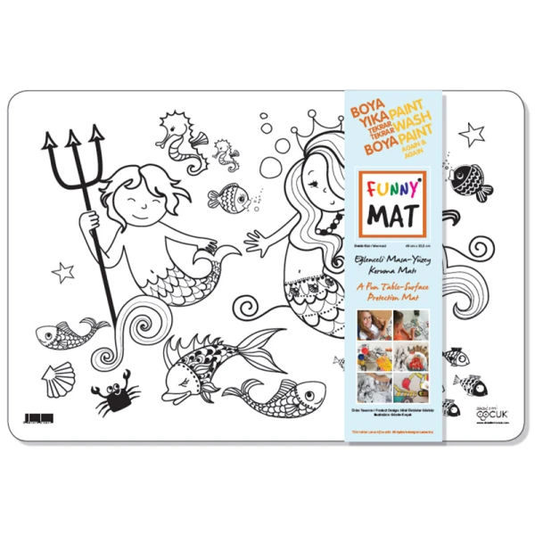 AKADEMI FUNNY MAT DRAWING PLACEMAT MERMAID 48X33.5 cm