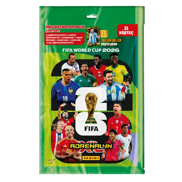 PANINI FIFA WORLD CUP ADRENALYN XL 2026 MEGA STARTER PACK