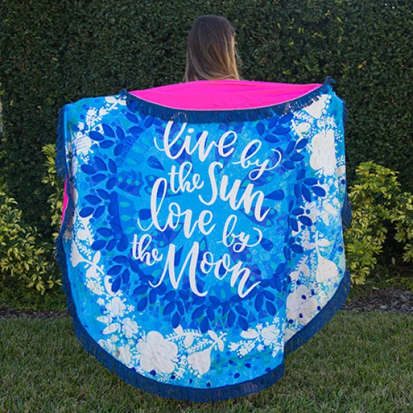 NATURAL LIFE BEACH TOWEL LIVE BY THE SUN DIAMETER 152 cm