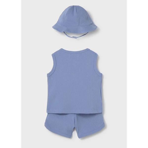 MAYORAL SET PANTS SHORT AND HAT BLUE 