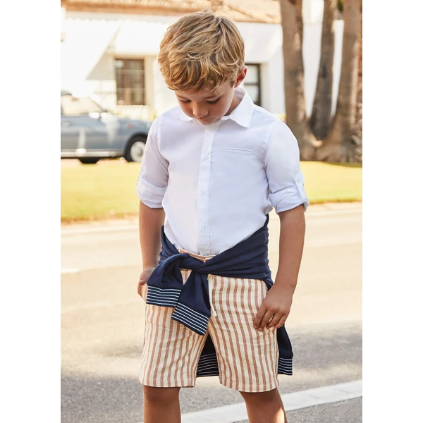 MAYORAL BERMUDA PANTS STRIPES ORANGE