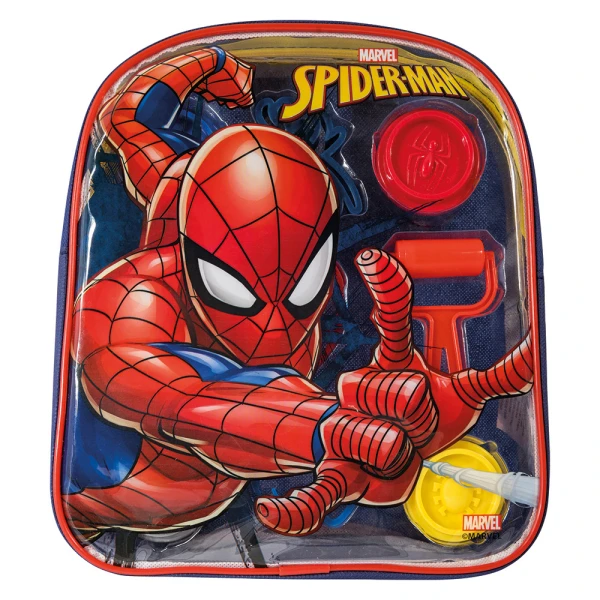 AS DOUGH MARVEL SPIDERMAN BACKPACK WITH 4 POTS - 3D CAPS AND 5 TOOLS 200g FOR AGES 3+