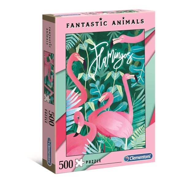 CLEMENTONI ΠΑΖΛ 500 τεμ. FANTASTIC ANIMALS ΦΛΑΜΙΝΓΚΟ
