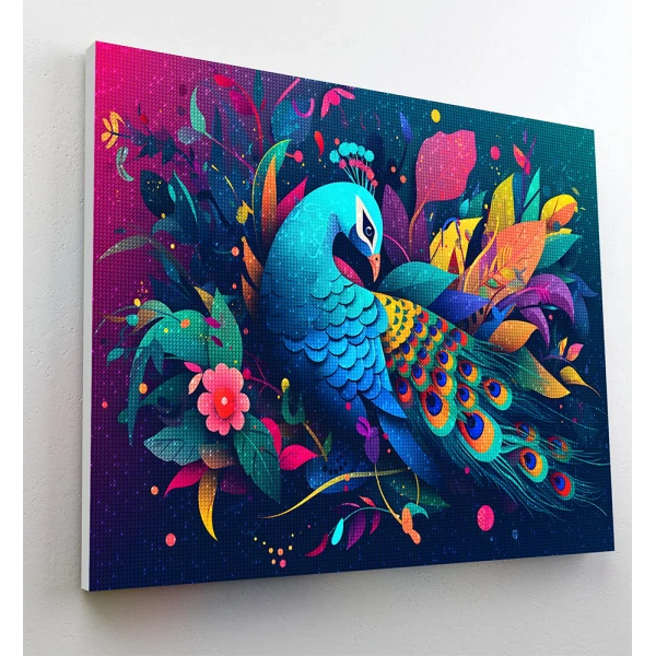 SPLAT PLANET ΣΕΤ DIAMOND PAINTING ΣΕ ΚΑΜΒΑ ΜΕ ΤΕΛΑΡΟ 30Χ40 εκ. PEACOCK