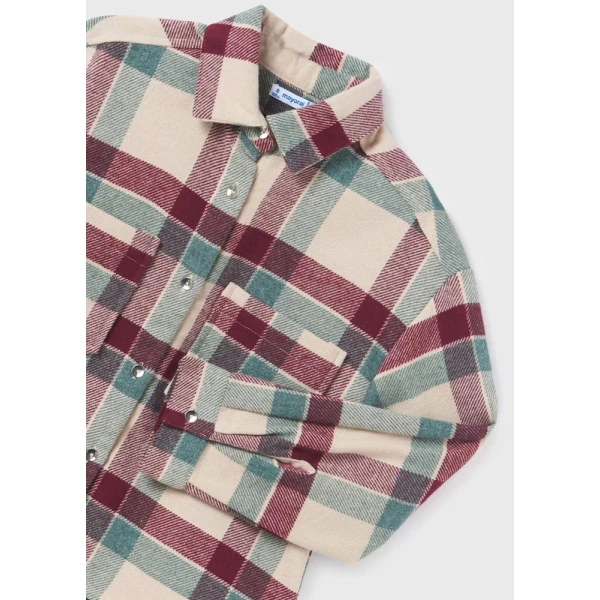 MAYORAL SHIRT CHECKED EGGPLANT