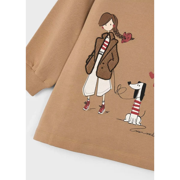MAYORAL DRESS SWEATSHIRT CAMEL 