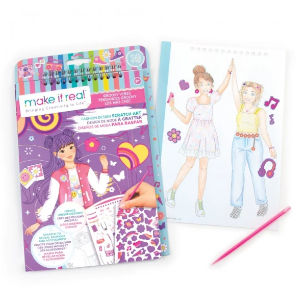 MAKE IT REAL FASHION SKETCHBOOK - FASHION DESIGN SCRATCH ART GROOVY VIBES