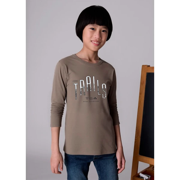 MAYORAL LONG-SLEEVE T-SHIRT TRAILS GREY-GREEN