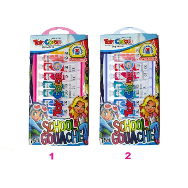ΤΕΜΠΕΡΑ TOY COLOR 7.5 ml ΣΕΤ 12 ΧΡΩΜΑΤΑ ELLIPSE - 2 ΧΡΩΜΑΤΑ