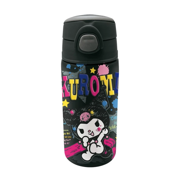 INSULATED WATER BOTTLE 450ml WITH BUILT-IN STRAW SKETCHY KUROMI