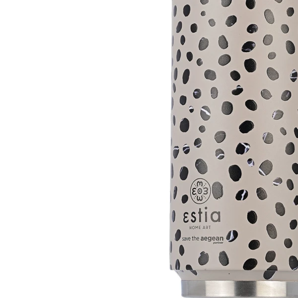ESTIA HOME ART THERMAL TRAVEL CUP 500ml - LEOPARD TAUPE