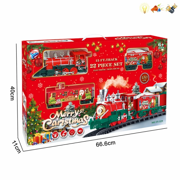 CHRISTMAS TRAIN WITH SMOKE LIGHTS SOUNDS USB