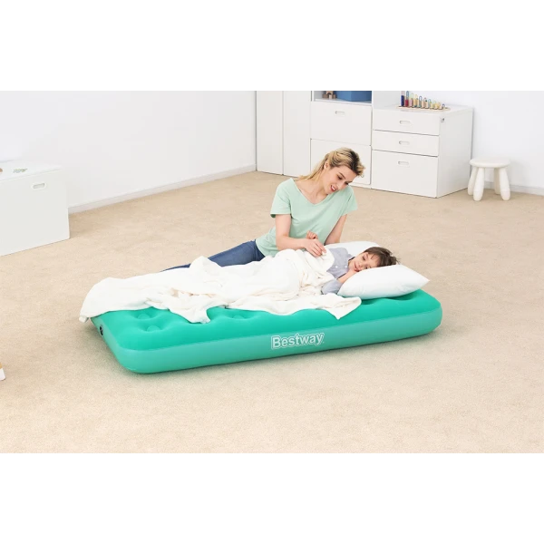 BESTWAY CHILDREN INFLATABLE AIRBED 158X89X18 cm DROWSY DREAMER AIR LIGHT BLUE WITH MANUAL HAND PUMP