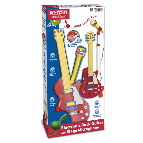 BONTEMPI ELECTRONIC ROCK GUITAR AND MICROPHONE WITH STAND
