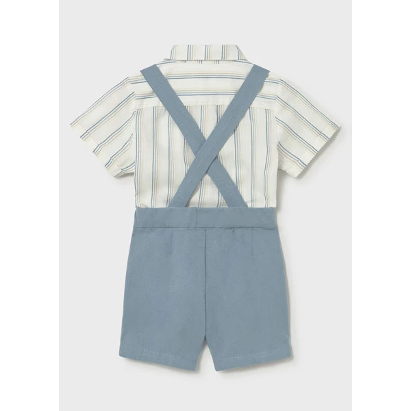 MAYORAL SET BERMUDA PANTS LINEN 3 PIECES PETROL 