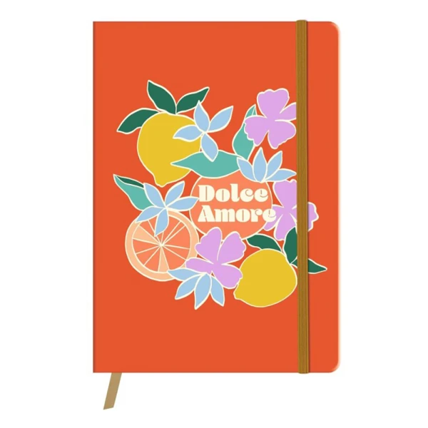 D. AMORE NOTEBOOK WITH ELASTIC BAND A5 64 SHEETS - 2 DESIGNS