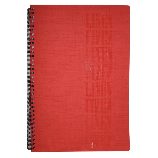 SPIRAL NOTEBOOK A4 3 TOPICS 90 SHEETS LINEN - 5 COLOURS