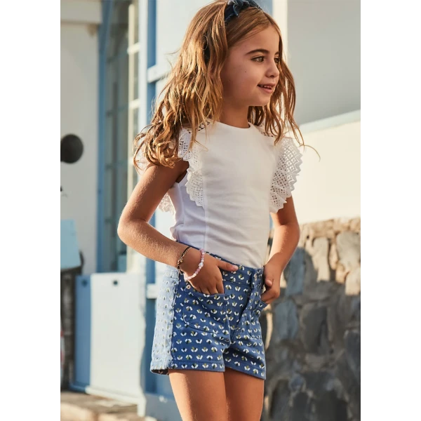 MAYORAL TROUSERS SHORT PRINTED BLUE 