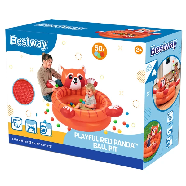 BESTWAY ΦΟΥΣΚΩΤΟ ΣΕΤ ΠΑΙΧΝΙΔΙΟΥ 107Χ94Χ58 εκ. ΚΟΚΚΙΝΟ ΠΑΝΤΑ ΜΕ ΜΠΑΛΕΣ