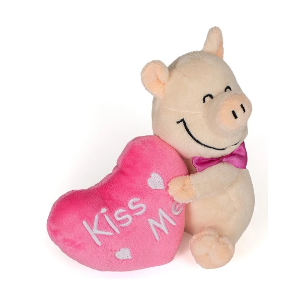 PLUSH PIG WITH BOW AND HEART 13 cm - 2 DESIGNS