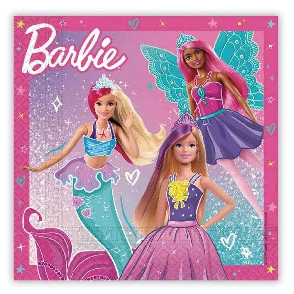 NAPKINS 20 pcs 33X33 cm BARBIE FANTASY FSC MATTEL