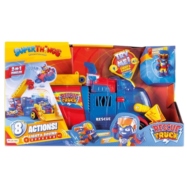 SUPERTHINGS VEHICLE WITH LIGHTS AND SOUNDS 2 IN 1 RESCUE TRUCK FORS AGES 3+