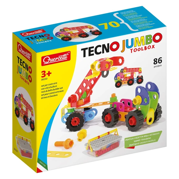 QUERCETTI CONSTRUCTION GAME TECNO JUMBO TOOLBOX 86 pcs