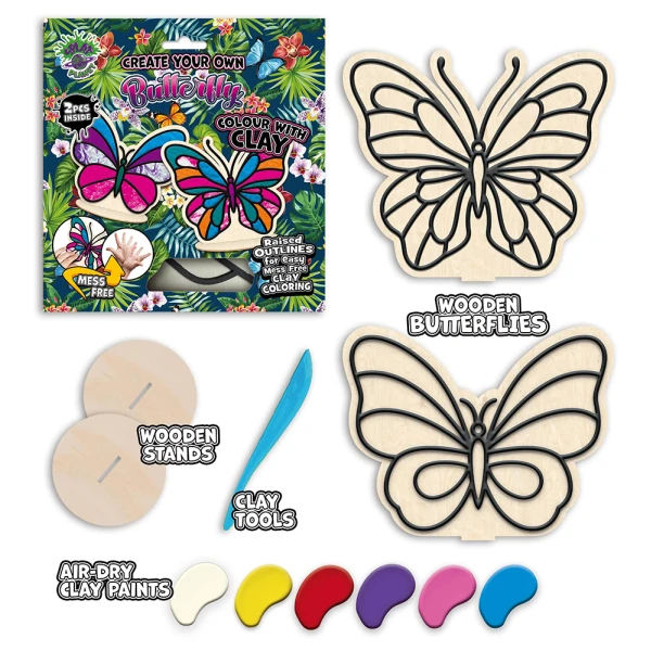SPLAT PLANET MESS-FREE PAINT KIT WITH CLAY BUTTERFLIES