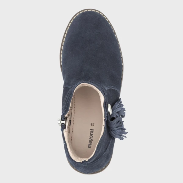 MAYORAL LEATHER BOOTS WITH FRINGES NAVY BLUE 