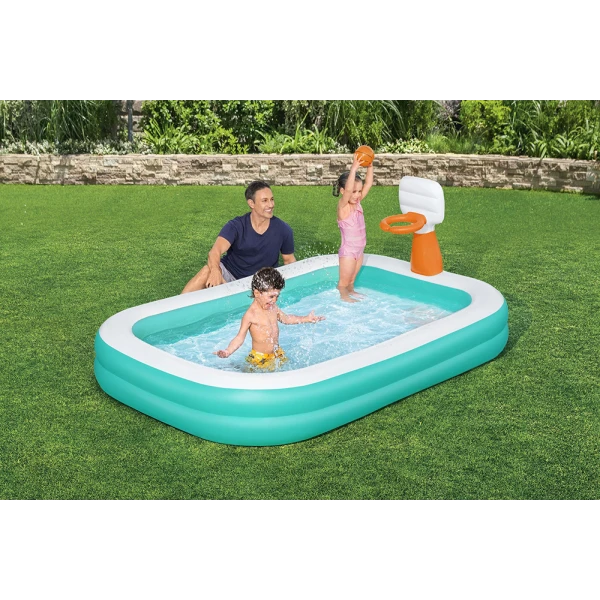 BESTWAY POOL WITH BASKETBALL HOOP 251Χ168Χ102 cm DUNK N\' SPLASH