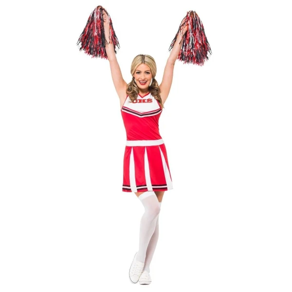 ADULT CARNIVAL COSTUME CHEERLEADER RED