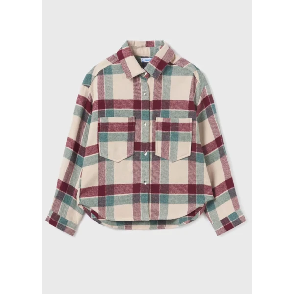 MAYORAL SHIRT CHECKED EGGPLANT