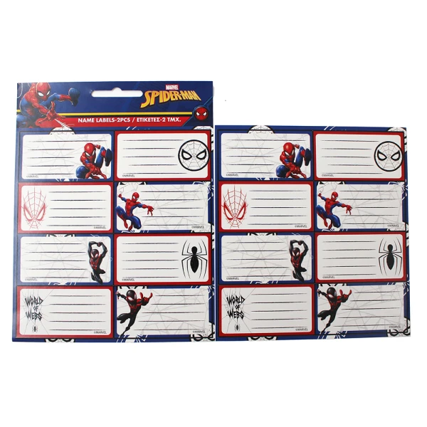 STICKER LABELS 2 pcs SPIDERMAN